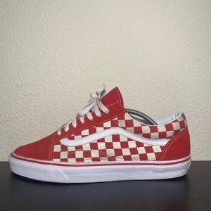 Vans Old Skool Red Checkerboard Size 11